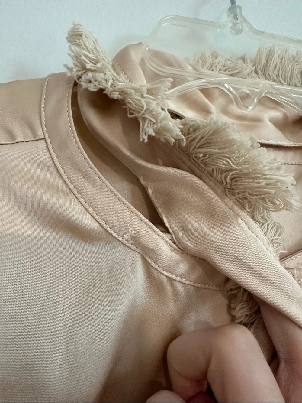 blush tory burch silk blouse with removable scarf